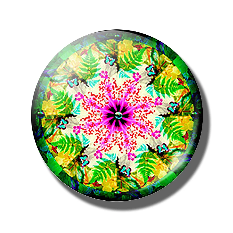 PACK OF 1 Мода Мандала магнит на холодильник 30 мм Стекло Круглый Кабошон декоративный холодильник магнитная наклейка домашняя отделка кухни инструмент - Цвет: PACK OF 1