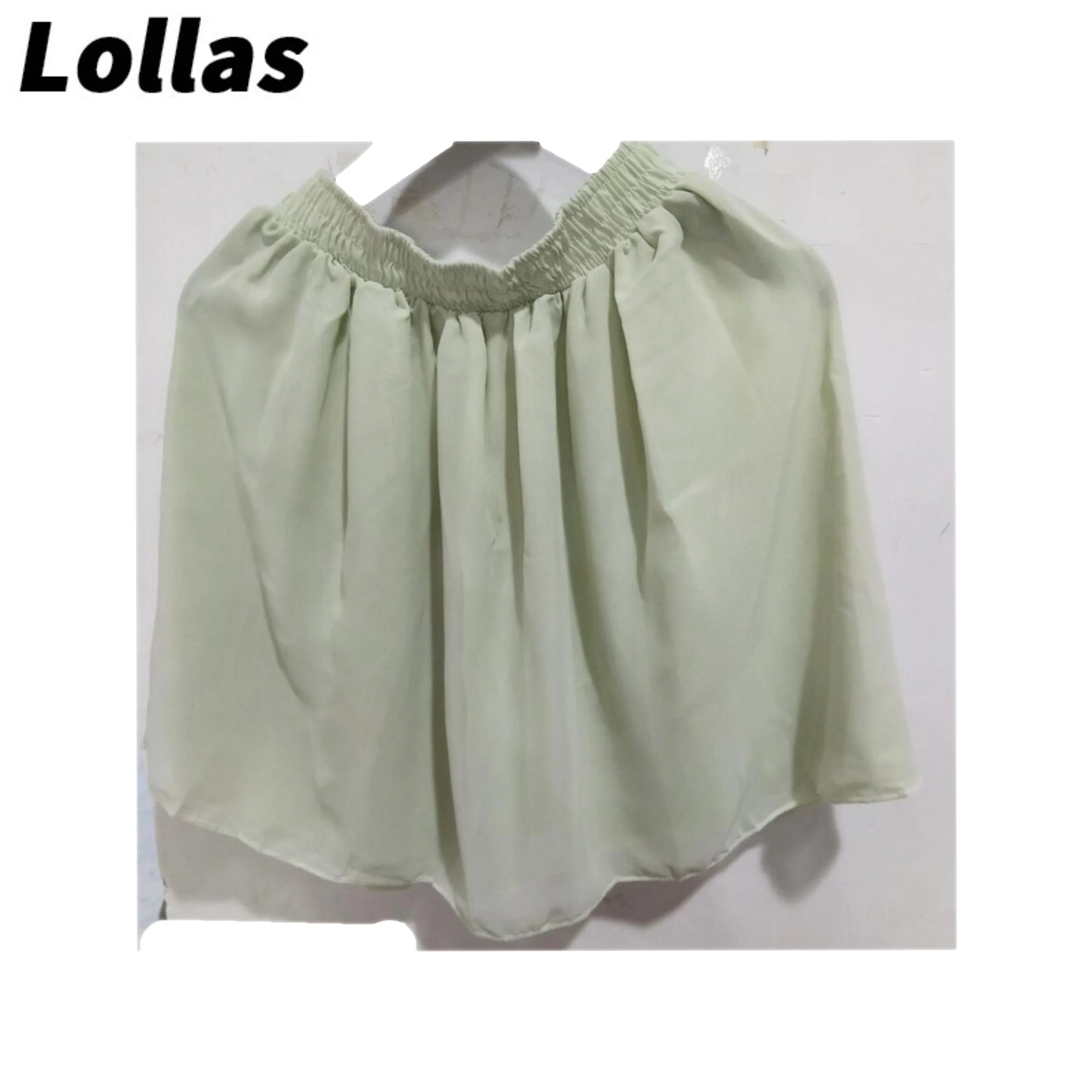 LOLLAS. Двухслойная шифоновая юбка с завышенной талией 100 большая юбка-полуюбка со