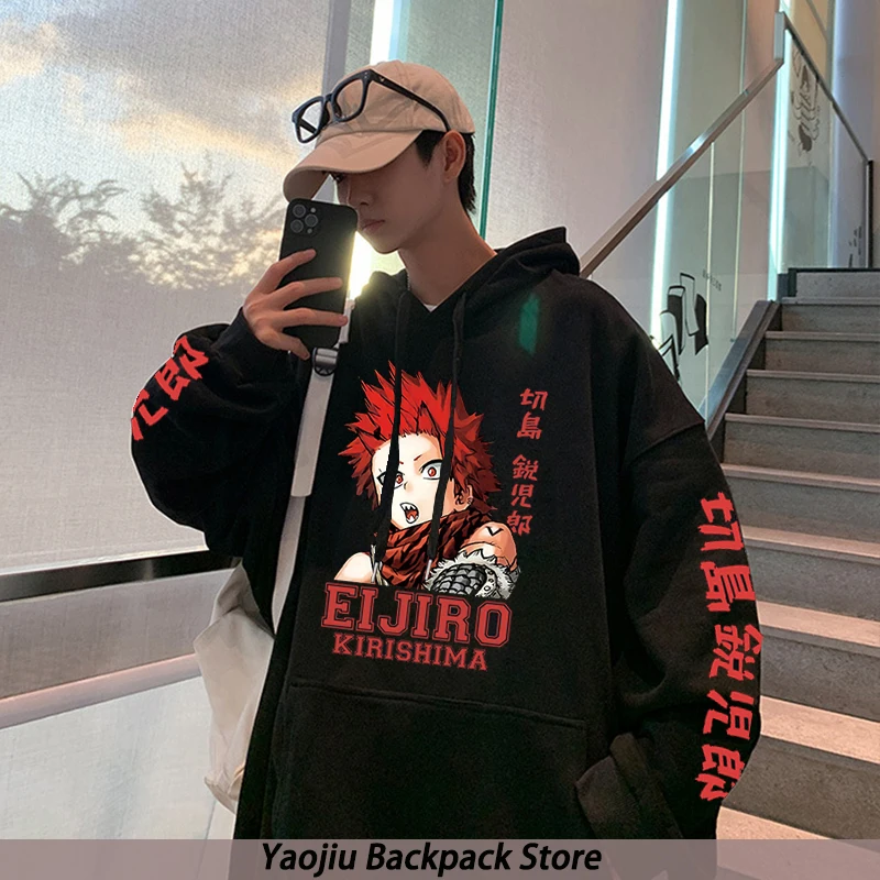Кавайная Толстовка Eijiro Kirishima с надписью Моя геройская Академия уличные Топы в