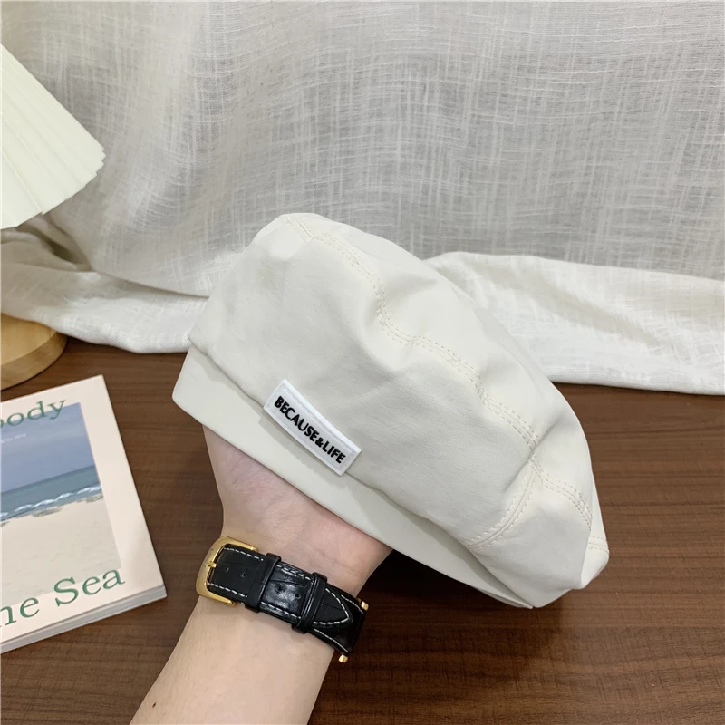 Берет Foux летние женские шапки с тонкими буквенными нашивками Регулируемая