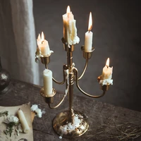 metal gold candle holder nordic style european glamour table candle holder luxury pillar kaarsenhouder home decor de50zt
