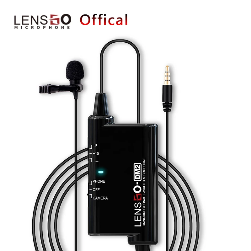 

【LENSGO Official】 3.5mm Lavalier Lapel Microphone Smartphone DSLR Recording Video Record Microphone for iPhone 12 Pro Max Live