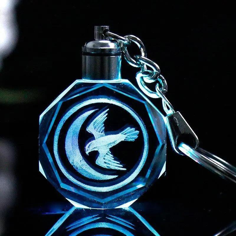 House of Arryn GOT Игра престолов дом Старк Таргариен волк Дракон светодиодный светильник кулон брелок стекло с лазерной гравировкой брелок с подарочной коробкой подарок - Цвет: House of Arryn