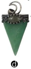black-d WT-P1491 Подвеска из натурального камня в форме треугольника, натуральный драгоценный камень с подвеской в виде полумесяца, подвеска из камня, Модные женские ювелирные изделия - Окраска металла: black-d