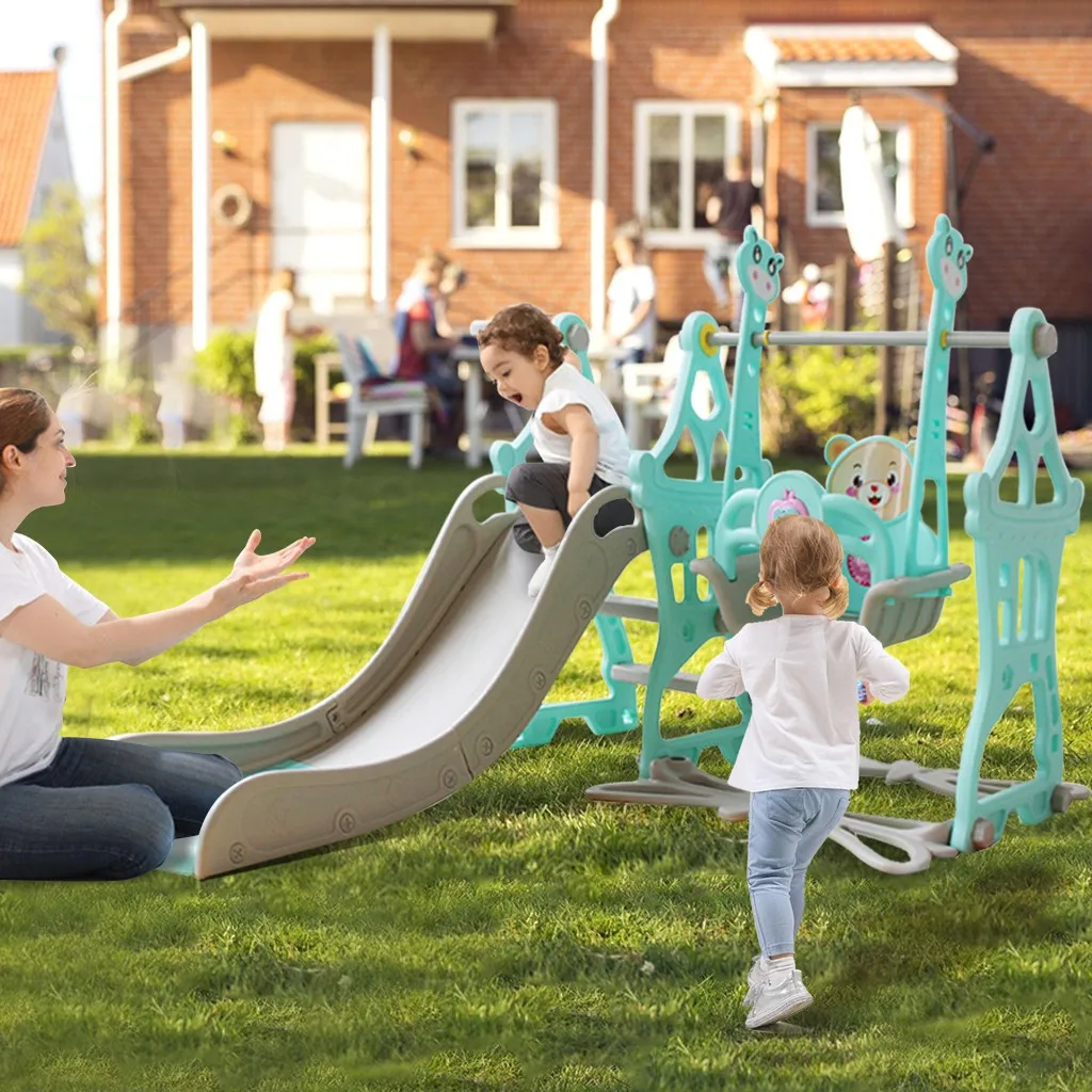 Детская горка качели стул комбинация Shoot Баскетбол обруч игровая площадка