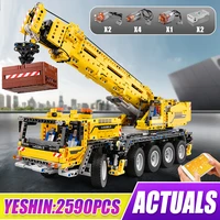 mould king 13107 city engineering rc crane mk ii truck moc 0853 technical building blocks bricks remote control excavator toys