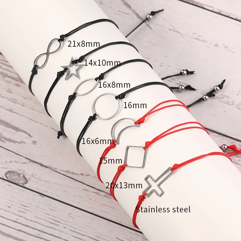 2021 модный регулируемый браслет из нержавеющей стали с подвесками крест Луна