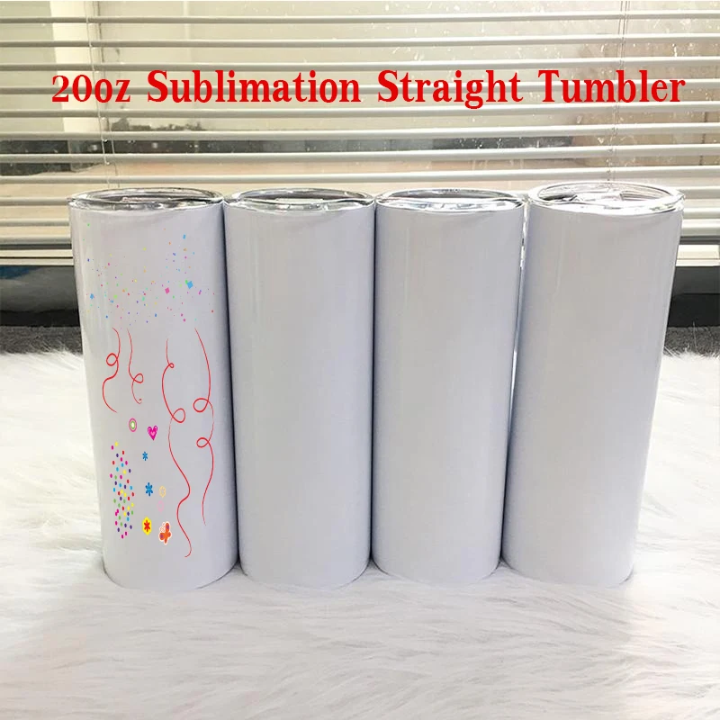 

Sublimation 20oz Skinny Tumbler Straight Water Tumbler Leak Proof Water Bottle With Lid And Straw Personalized DIY Gift