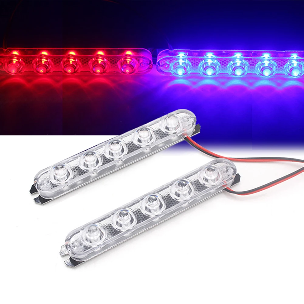 2PCS 6 LED DRL Ambulance Police Light 12V Fso Auto Strobe Warning Wireless Remote Car Truck Flashing Firemen Lights - купить по