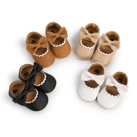baby girl shoes non slip soft sole pu leather toddler mary jane flats bowknot first walker crib dress shoes with socks 0 18m