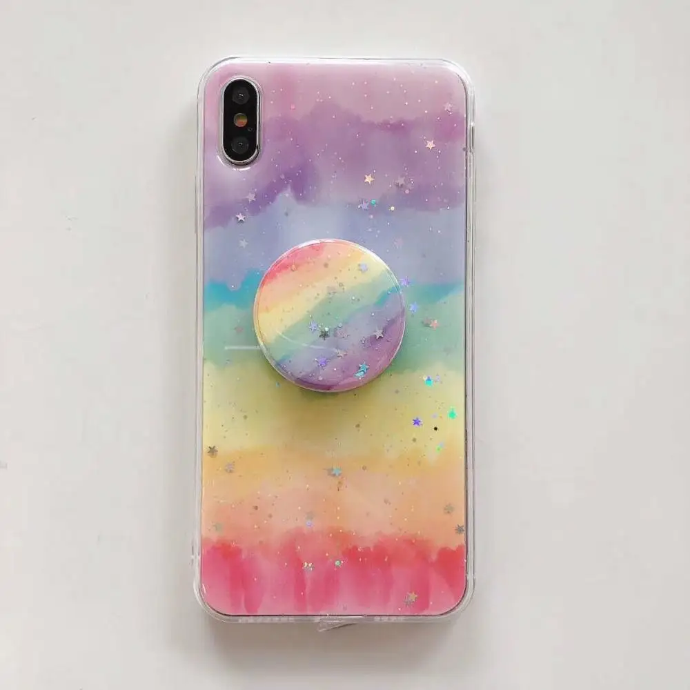 HUANQING модный Радужный чехол для телефона карамельных цветов iPhone X XR XS MAX задняя