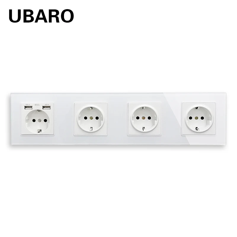 UBARO немецкий стандарт AC 100 250 В 16A Хрустальная стеклянная панель Pop настенная