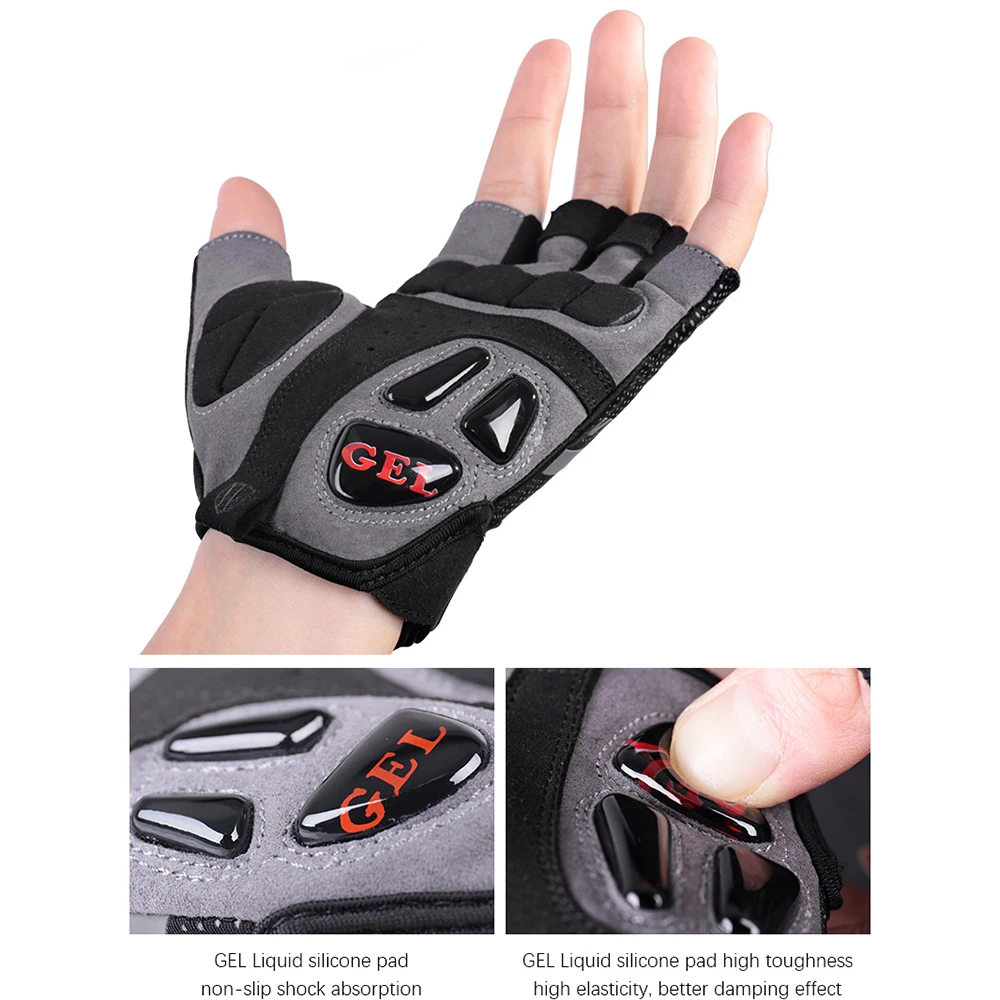 

Road Bike Cycling Gloves Half Finger Summer Breathable Wear Resistant Motorcycle Gloves Fingerless Shockproof Bicycle Accessorie