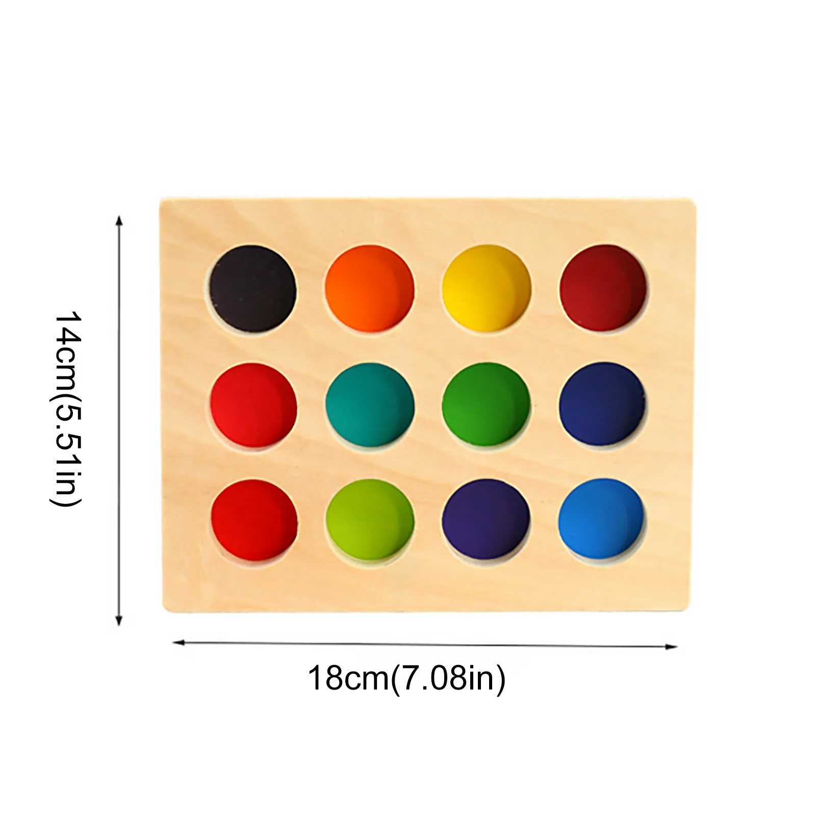

Wooden Rainbow Ball Sorting Board Color Matching Children's Enlightenm Grimms Rainbow Building Blocks Balls Eductaional Toy#2