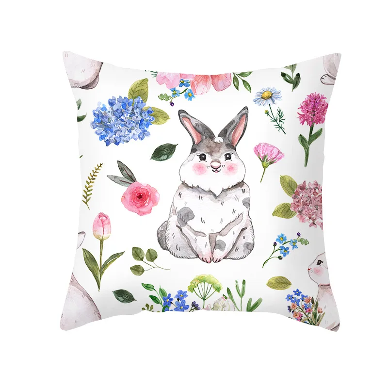 

4Pcs Easter Decoration for Home Cartoon Rabbit Egg Pillowcase Happy Easter Party Supplies Accessories Ornament 45X45Cm