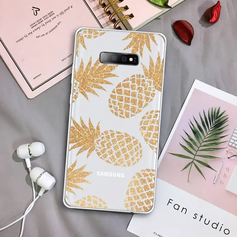

Pineapple gold fruit aesthetics love Phone Case Transparent For Samsung Galaxy S A 5 7 8 9 2015 20 edge plus 10 e lite 2019