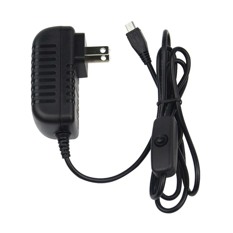 5V 3A Raspberry Pi 3 Power Supply Switch Button Adapter Micro USB Port Charger for Model B 3B Plus | Компьютеры и офис