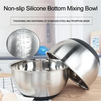 mixing bowls stainless steel bowls anti slip silicone bottom for kitchen cooking baking salad