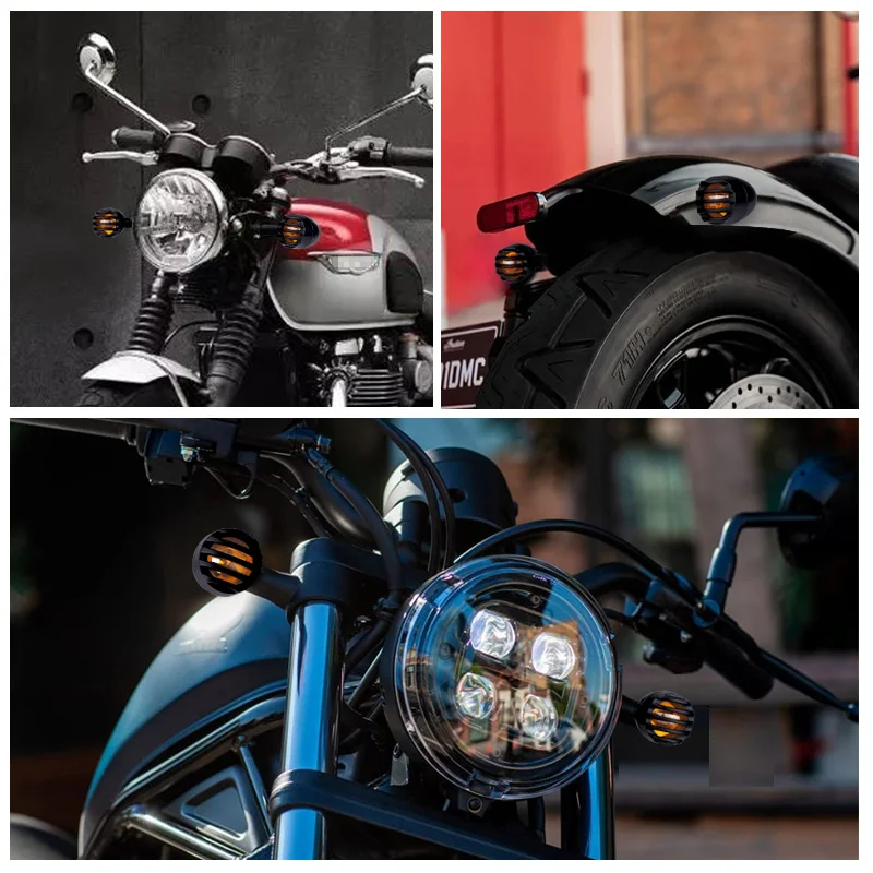 

4PCS Motorcycle Turn Signal Indicator Blinker Light lamp For Harley for Yamaha for Honda for Kawasaki for Suzuki for Cafe Racer
