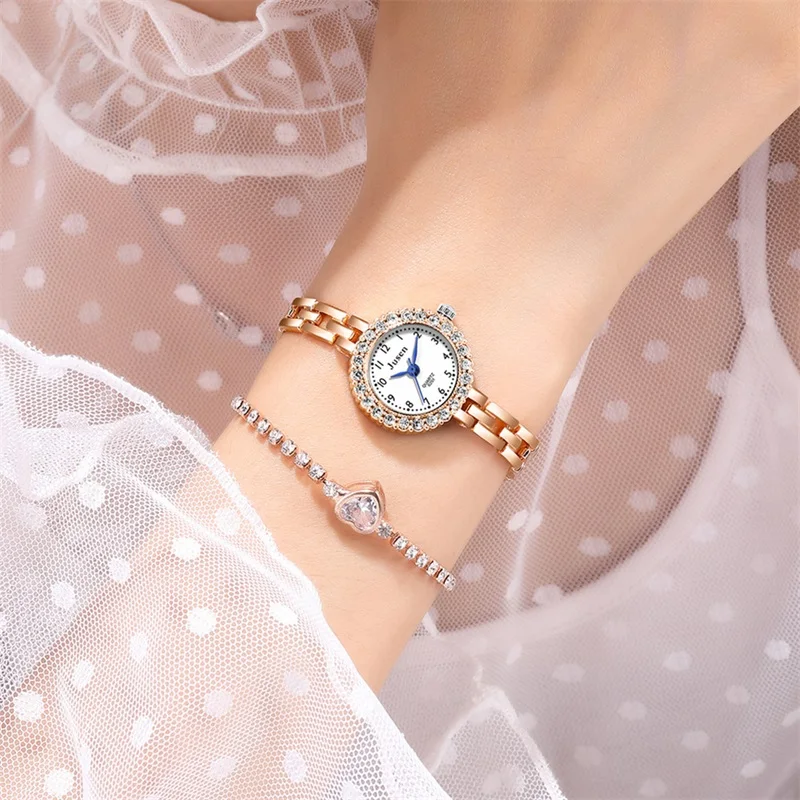 Простые Серебряные женские модные часы розовое золото роскошные наручные с