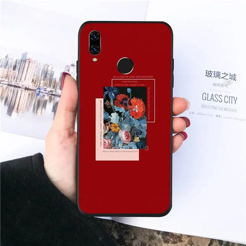 

flower aesthetics pattern Phone Case For Huawei honor Mate P 10 20 30 40 Pro 10i 9 10 20 8 x Lite Luxury brand shell funda coque