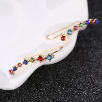 zinc alloy korean earrings with 7 rhinestone za 2021 trendy big womens ear jewelry fashion new hit wedding earings