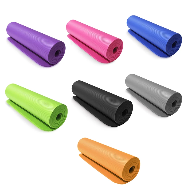 Yoga Mat Anti-skid Sports Fitness 10MM Thick high-density NBR Comfort Foam for and Pilates Exercise Pads with bag | Спорт и