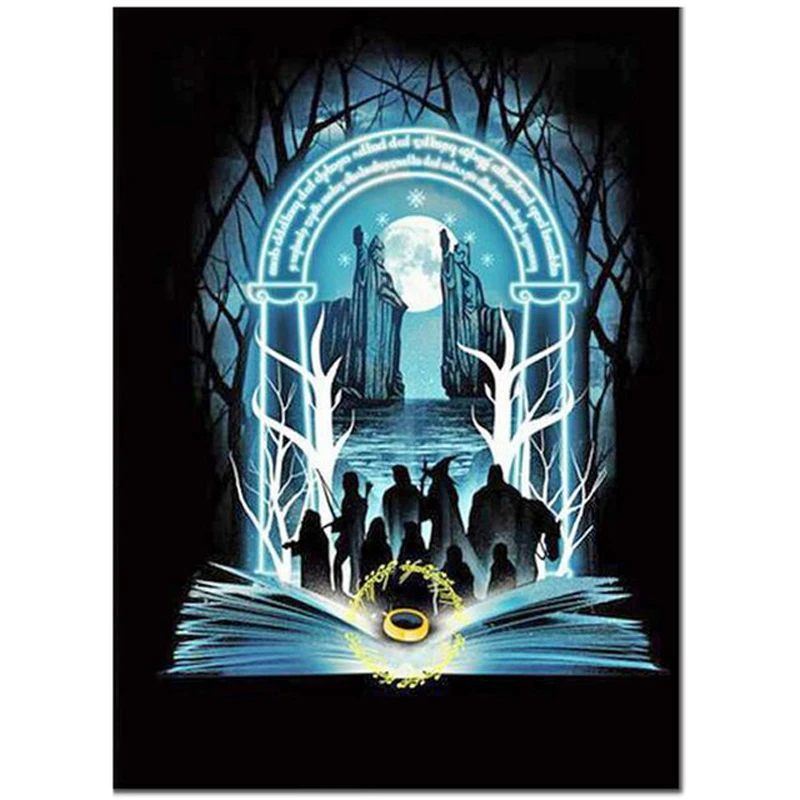 Полноразмерная Алмазная картина с изображением Властелина Колец животных из