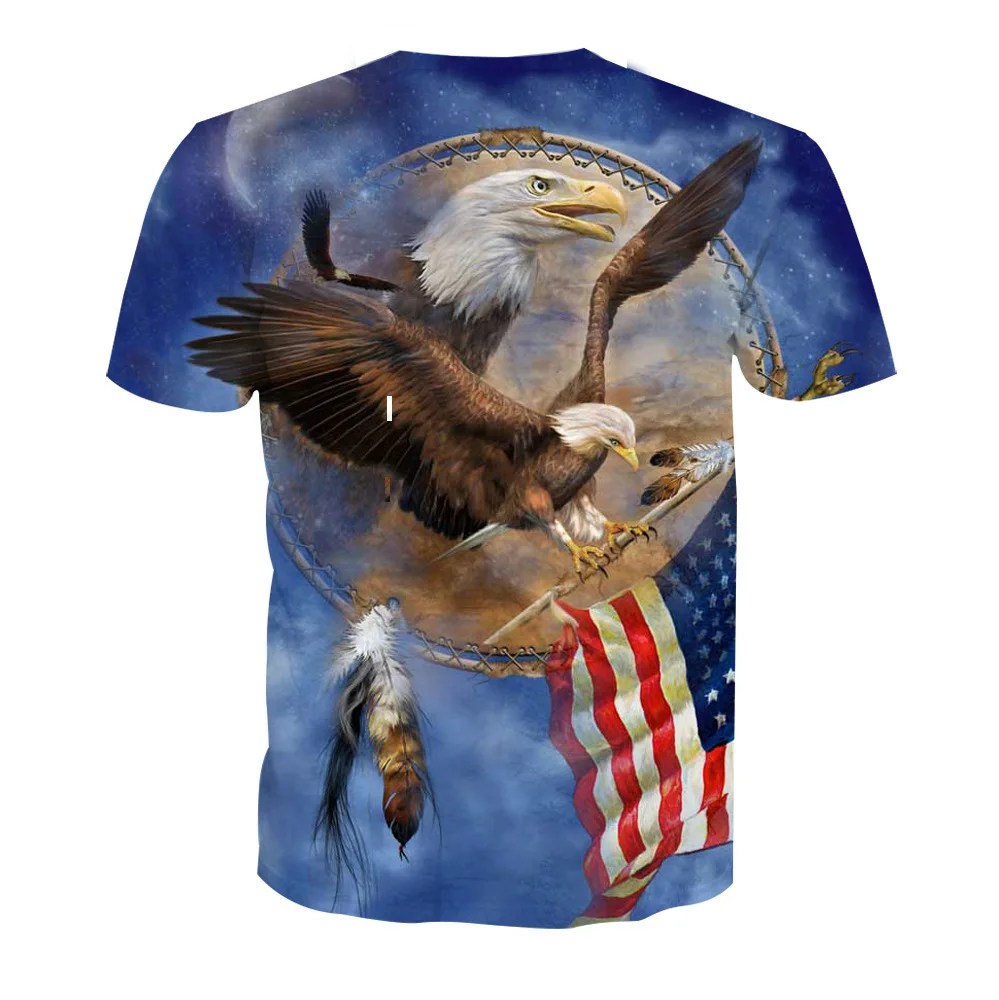 Новый Орел европейский и американский тренд цифровая печать с коротким рукавом