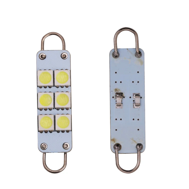 1 гирлянда 44 мм светодиодная лампа 5050 6SMD белая 12 В купольная для двойного дугового