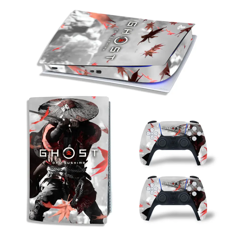 

Новый Призрак для PS5 цифровой издание кожи Стикеры наклейка кожного покрова для Игровые приставки 5 консоли и 2 контроллеры PS5 цифровой кожи