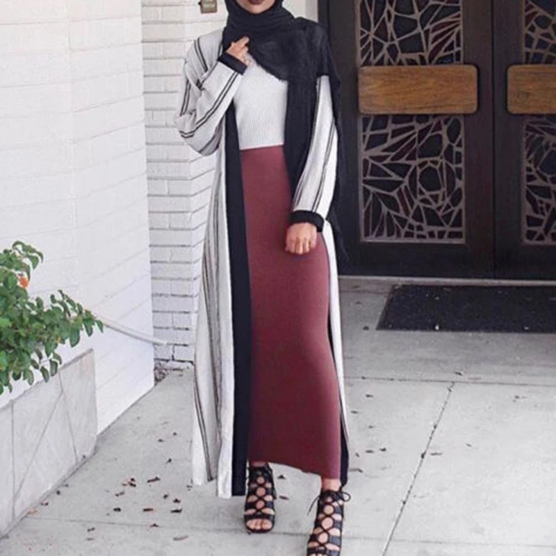 Женская стильная эластичная Толстая юбка тонкая высокая талия тянущаяся длинная