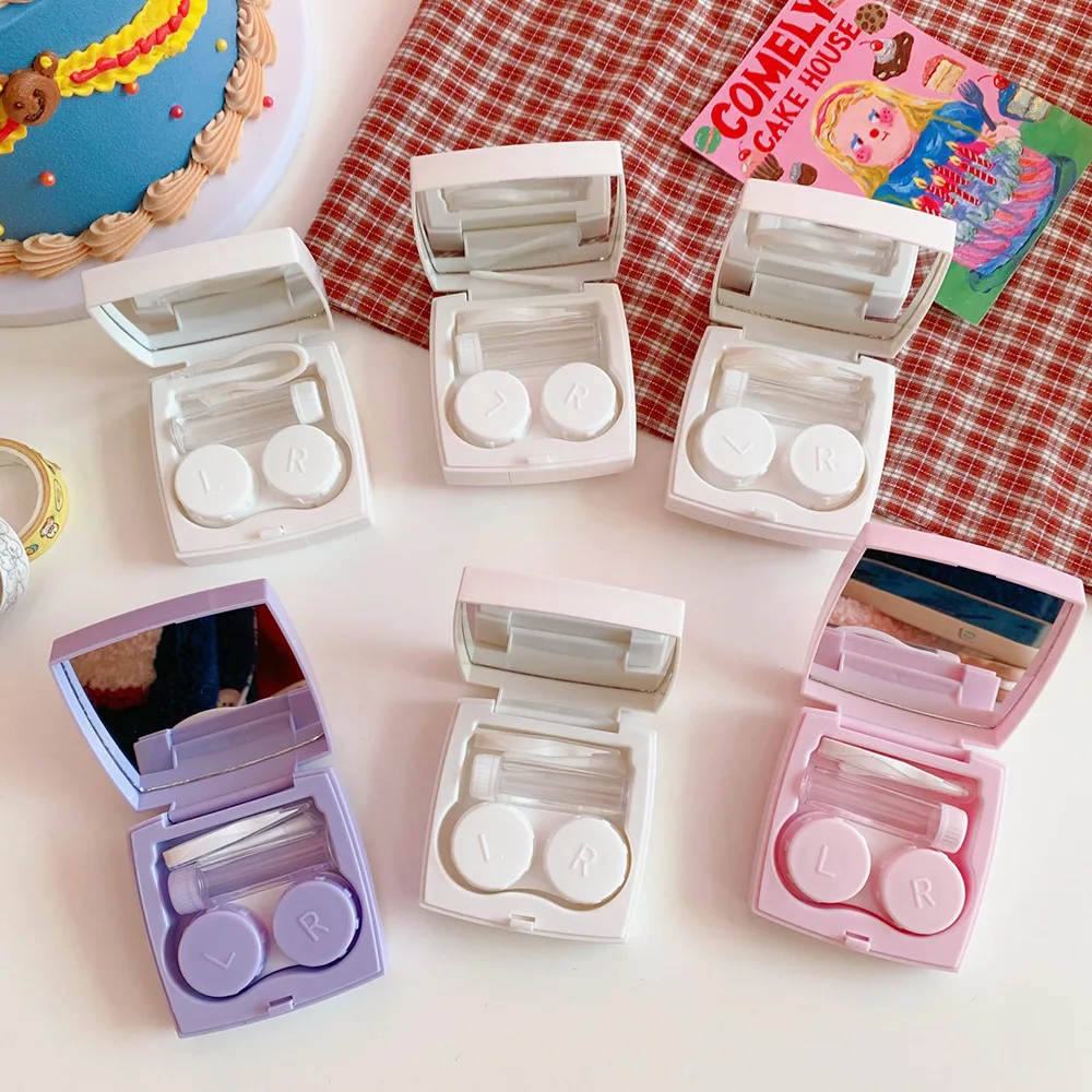 

Cute Contact Lens Case Portable Travel Glasses Lenses Box Women Girls Cartoon Bear Glasses Soaking Storage Accessories