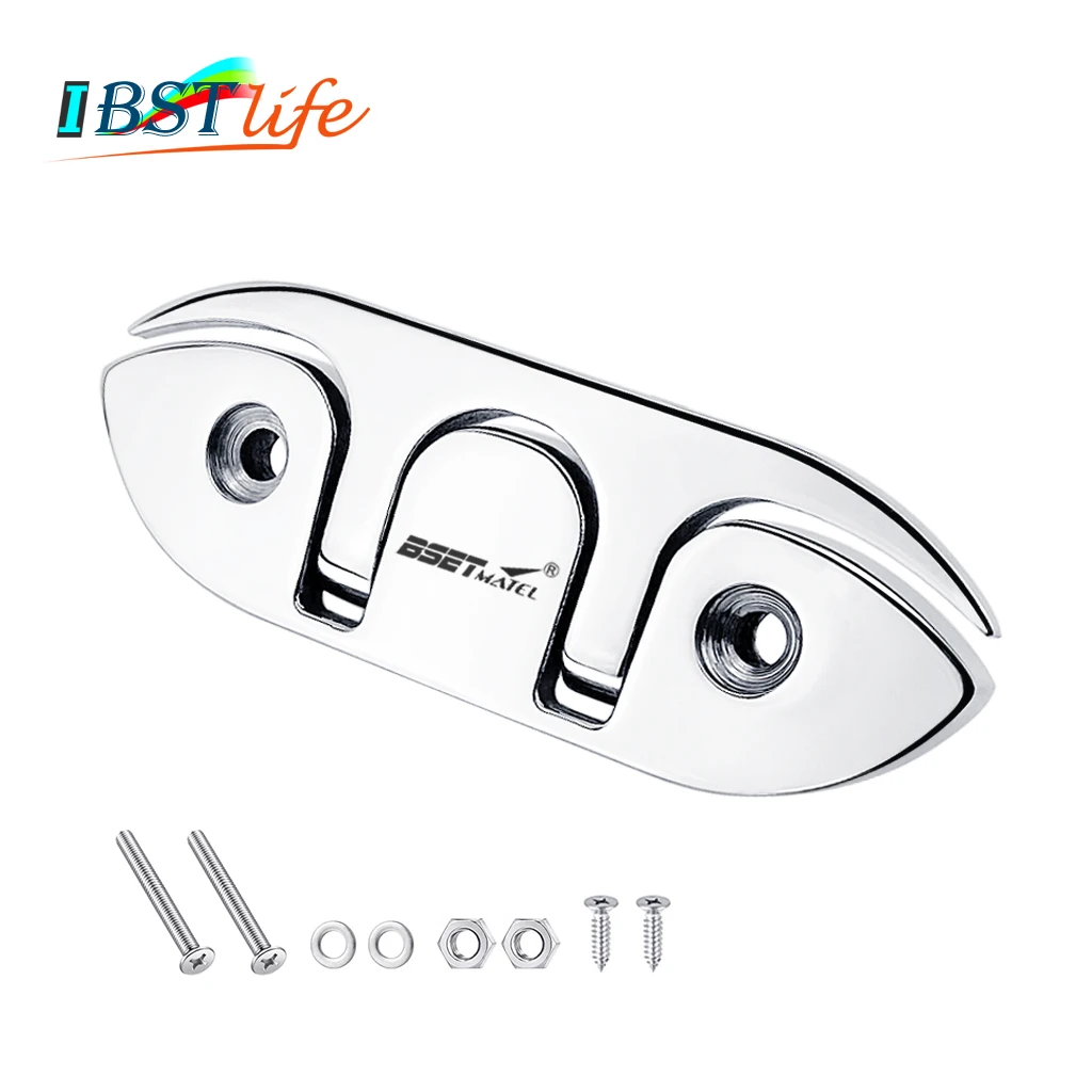 

120mm Stainless Steel 316 Boat Flip Up Folding Pull Up Cleat Dock Deck marine hardware Line Rope mooring Cleat Accessories