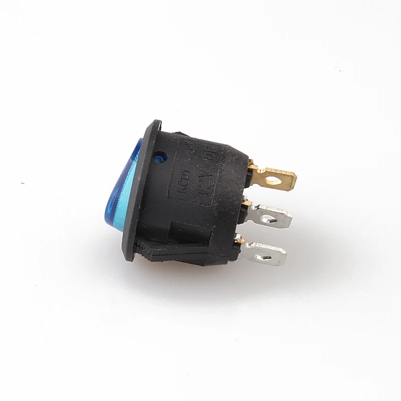 KCD2 101N синий свет круглый 23 мм диаметр черный корпус 3Pin ВКЛ ВЫКЛ кулисный