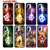 marvel hero colorful for xiaomi mi 11 10t note 10 ultra 5g 9 9t se 8 a3 a2 a1 6x pro play f1 lite 5g black phone case