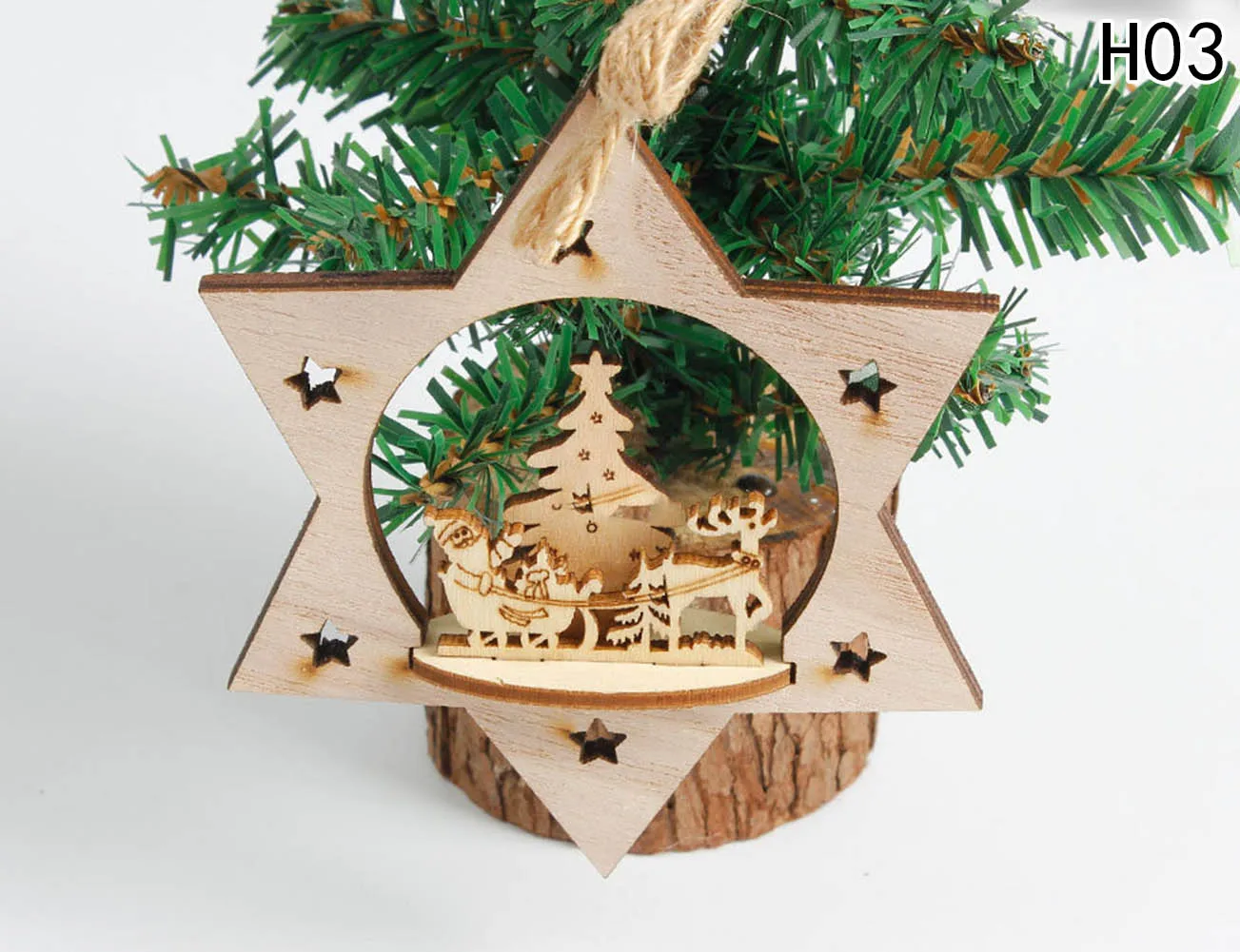 Рождественский Декор из дерева Колокольчик в форме сердца висящий объемной