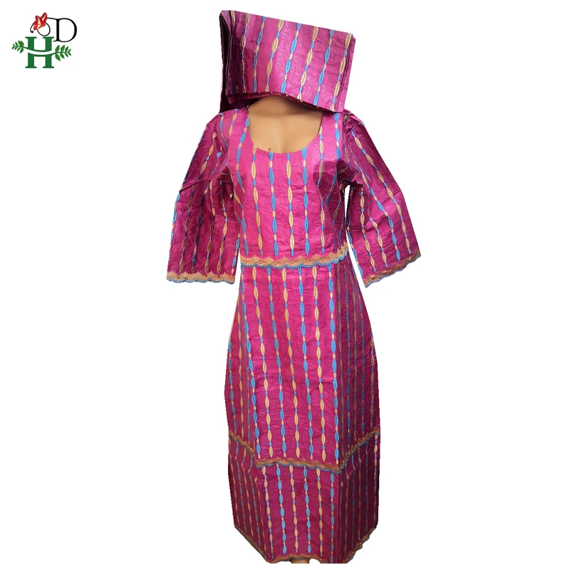 Женские африканские традиционные платья H &amp D Хлопковое платье с вышивкой из