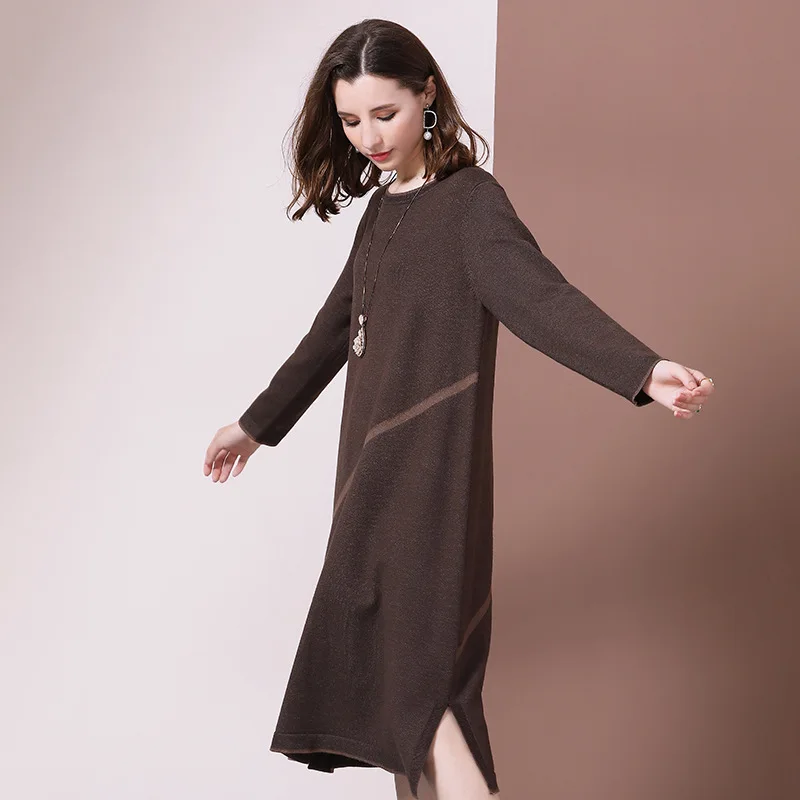 Женское платье длинный свободный свитер платья для беременных Vestido осенние и