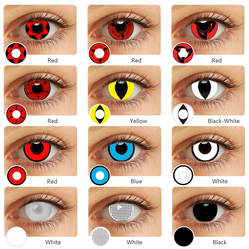 Косплэй аниме Цвет контактные линзы для глаз с надписью Tokyo Ghoul объективай