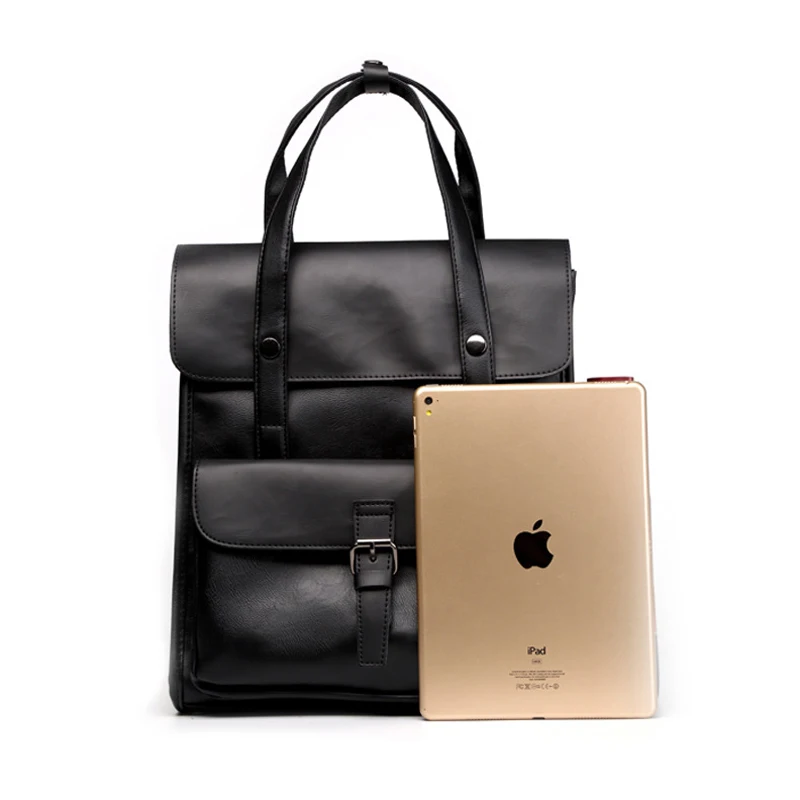 Рюкзак в винтажном стиле мужская кожаная сумка черный ноутбук рюкзак Корейском