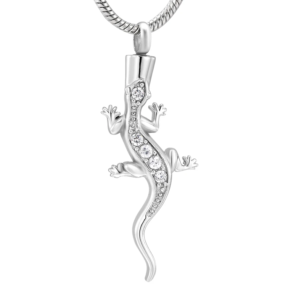 

Crystal Lizard Cremation Pendant Jewelry for Ashes Memoial Urn Necklace Stainless Steel Keepaske Jewelry
