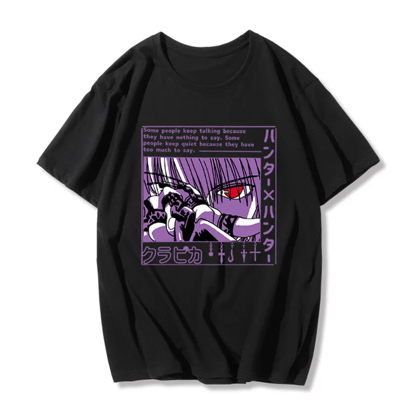 

Hunter X Hunter T-shirt Kurzarm Frauen T-shirt Harajuku Cartoon 90s Summer Harajuku Dress Teufel Auge Anime Gedruckt T-shirt