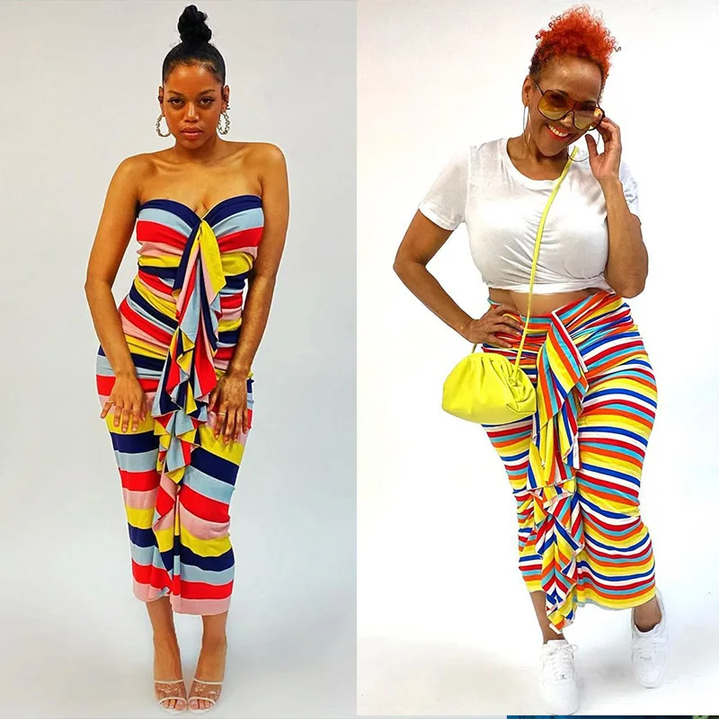 

Striped Off Shoulder African Dress for Women High Waist Sleeveless Hollow Out Streetwear Sexy Bodycon Evening Party Dresses 2021