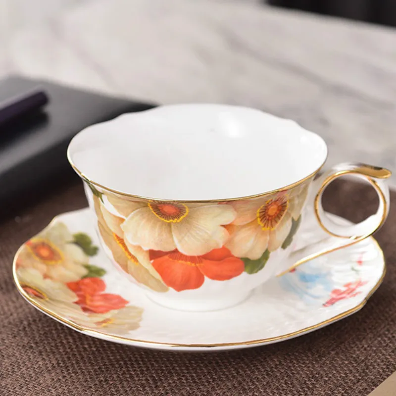 Роскошная кофейная чашка из костяного фарфора с ложкой нордические офисные