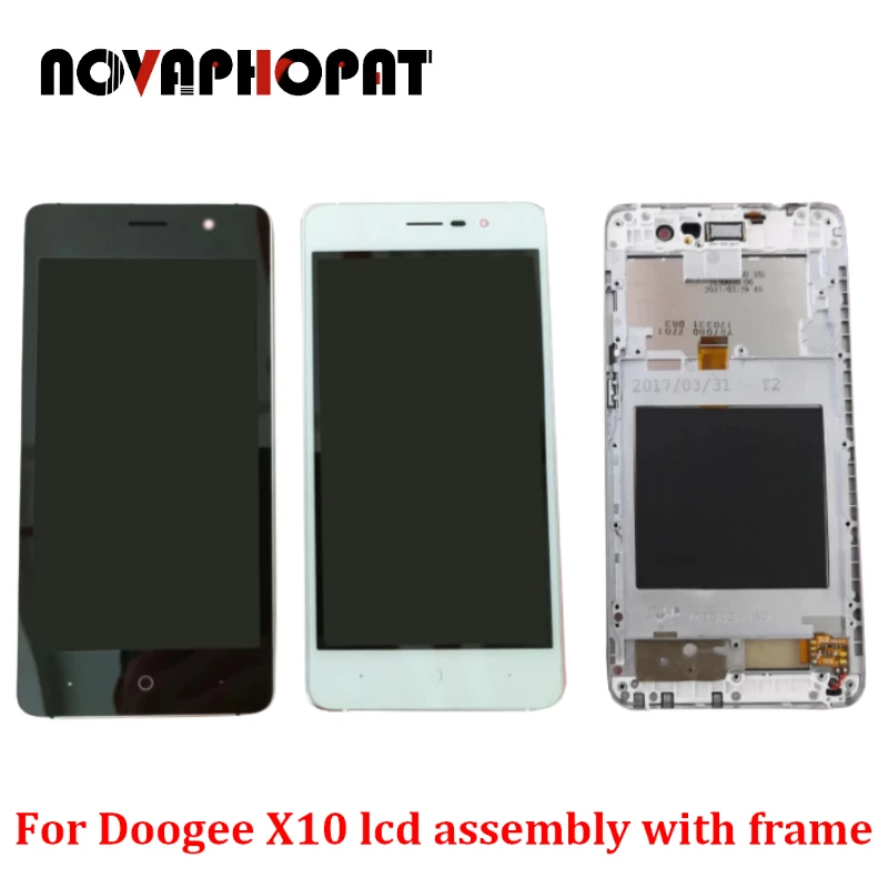 

Novaphopat Черный Белый сенсорный экран дигитайзер сенсорный ЖК-дисплей с рамкой полная сборка для Doogee X10 ЖК-экран