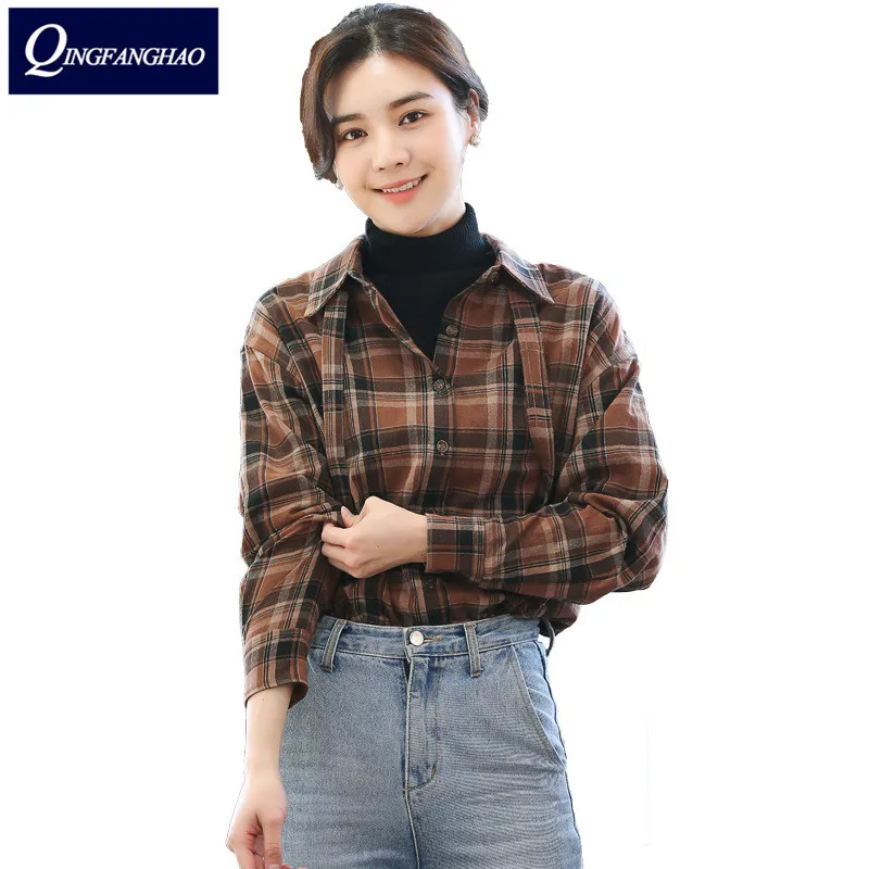 

Korean style long-sleeved shirt women OL Fashion temperament Slim Top blouses Q6278