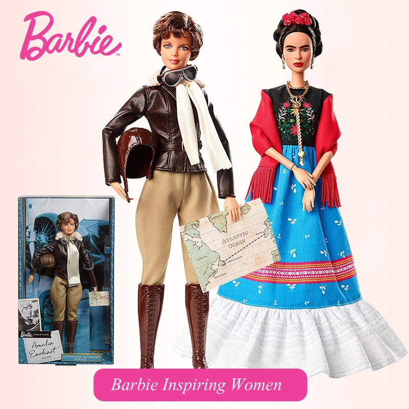 

Barbie Inspiring Women Series aviator Amelia Earhart Painter Frida Collectors Doll for Girl Gift FJH62