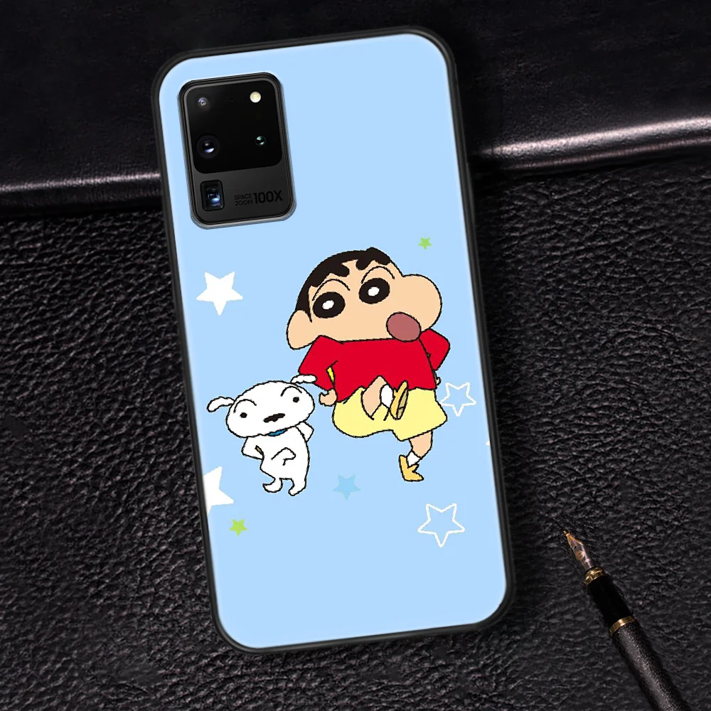 

Crayon Shins Chan Cartoon Phone Case Cover Hull For Samsung Galaxy S 6 7 8 9 10 e 20 Edge Note 8 9 10 Plus black Cell Luxury