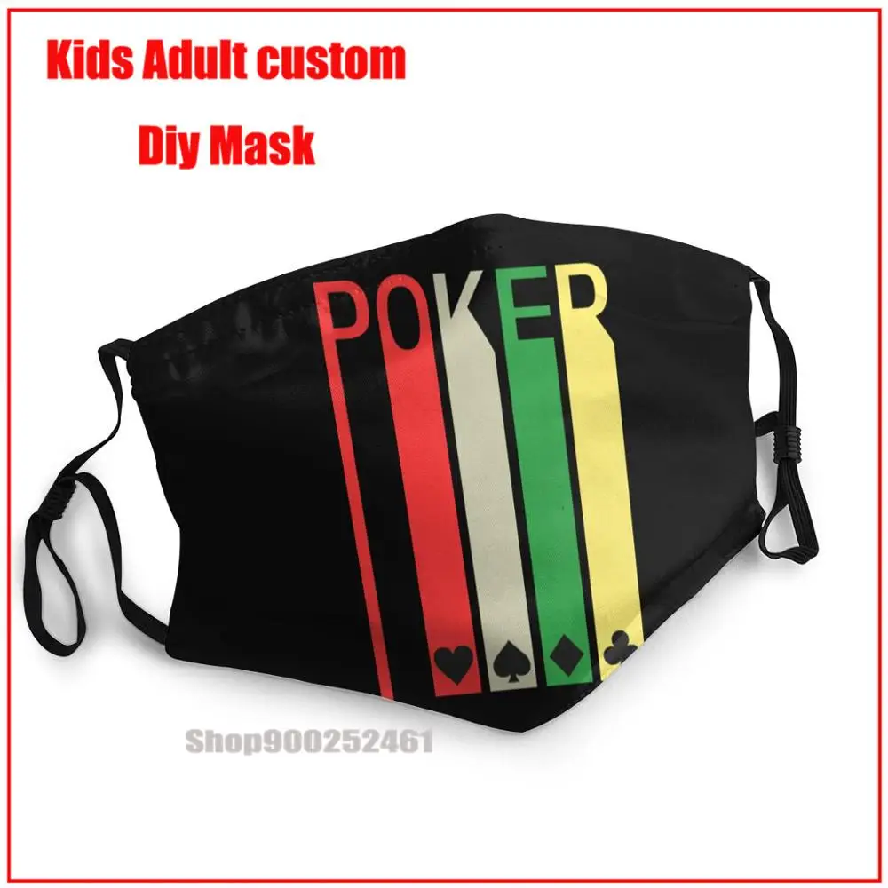 

Poker Card Game Casino Gift DIY masque de protection lavable washable reusable face mask kids mouth mask with design funny